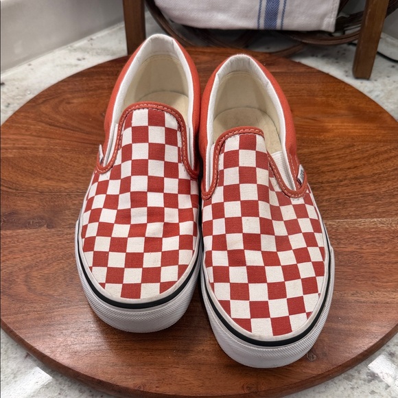 Vans Shoes - Vans Brown Checkerboard Slip-On Shoes